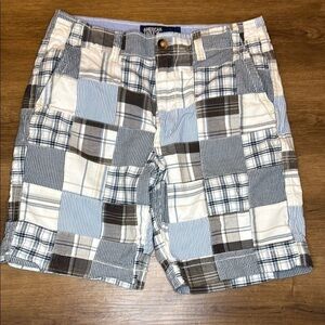 American Eagle Outfitters Men’s 32 Patchwork  9” Inseam Distressed Shorts